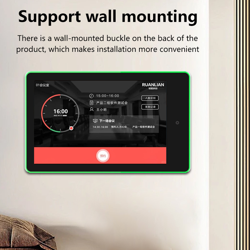 Sistema de reserva de sala de reuniões para tablet PC Android com tela sensível ao toque de 10,1 polegadas para montagem na parede