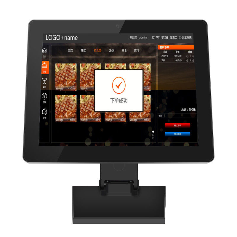 1.6GHz Quad Core Android POS Tablet com 15 polegadas touchscreen e 10 pontos de toque capacitivo