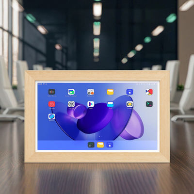 Tablet Android 13 com moldura de madeira RK3588 de 21,5 polegadas, POE NFC, para montagem na parede, para uso em publicidade