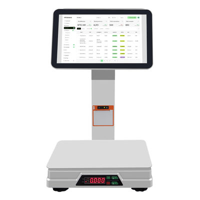 15.6 + 14 polegadas Dual Touch Screen POS Terminal com pesagem Pan Barcode Scanner e impressora térmica para varejo