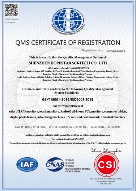 China Shenzhen Hopestar SCI-TECH Co., Ltd. Certificações